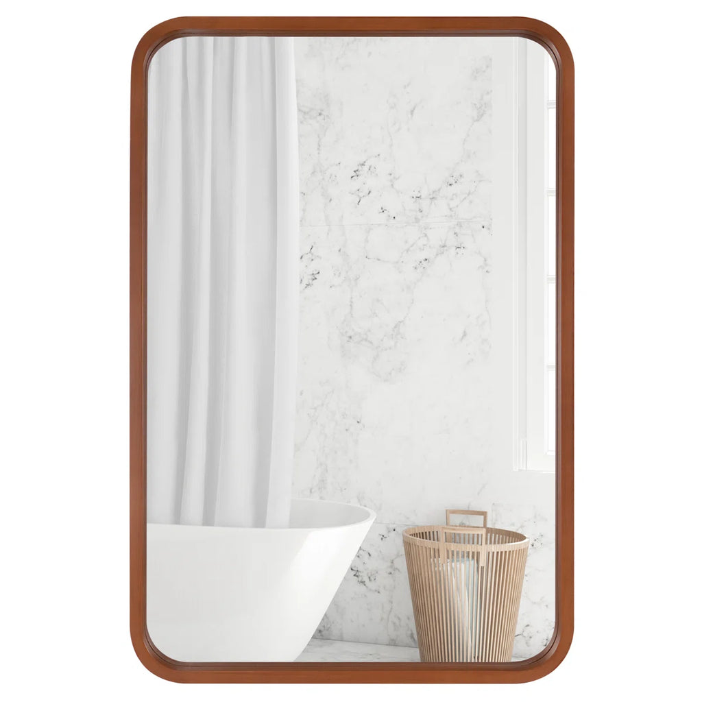 Sarwat Rectangle Wood Wall Mirror for Bathroom Bedroom