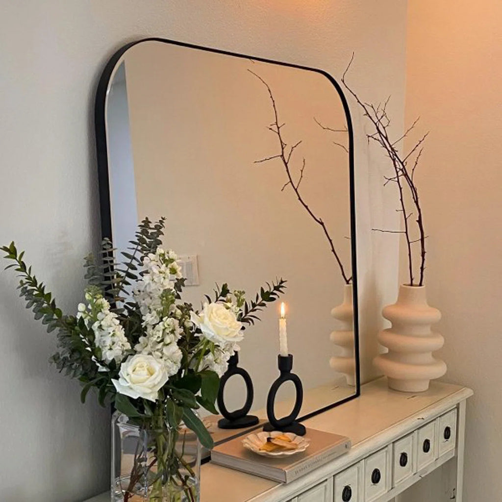 Bhargava Large Arched Mantel Wall Mirror For Bathroom, Living Room