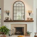 Rustic Iron Frame Windowpane Wall Mirror 43"L x 25"W