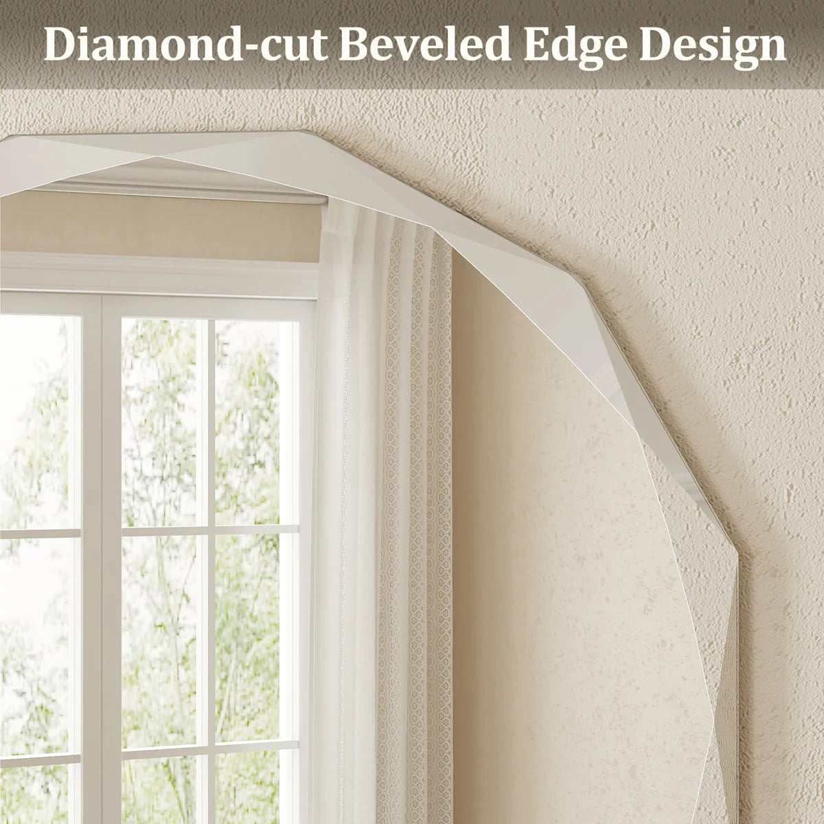 Aevar Tempered Glass and Beveled French Cleat Mounted Wall Mirror