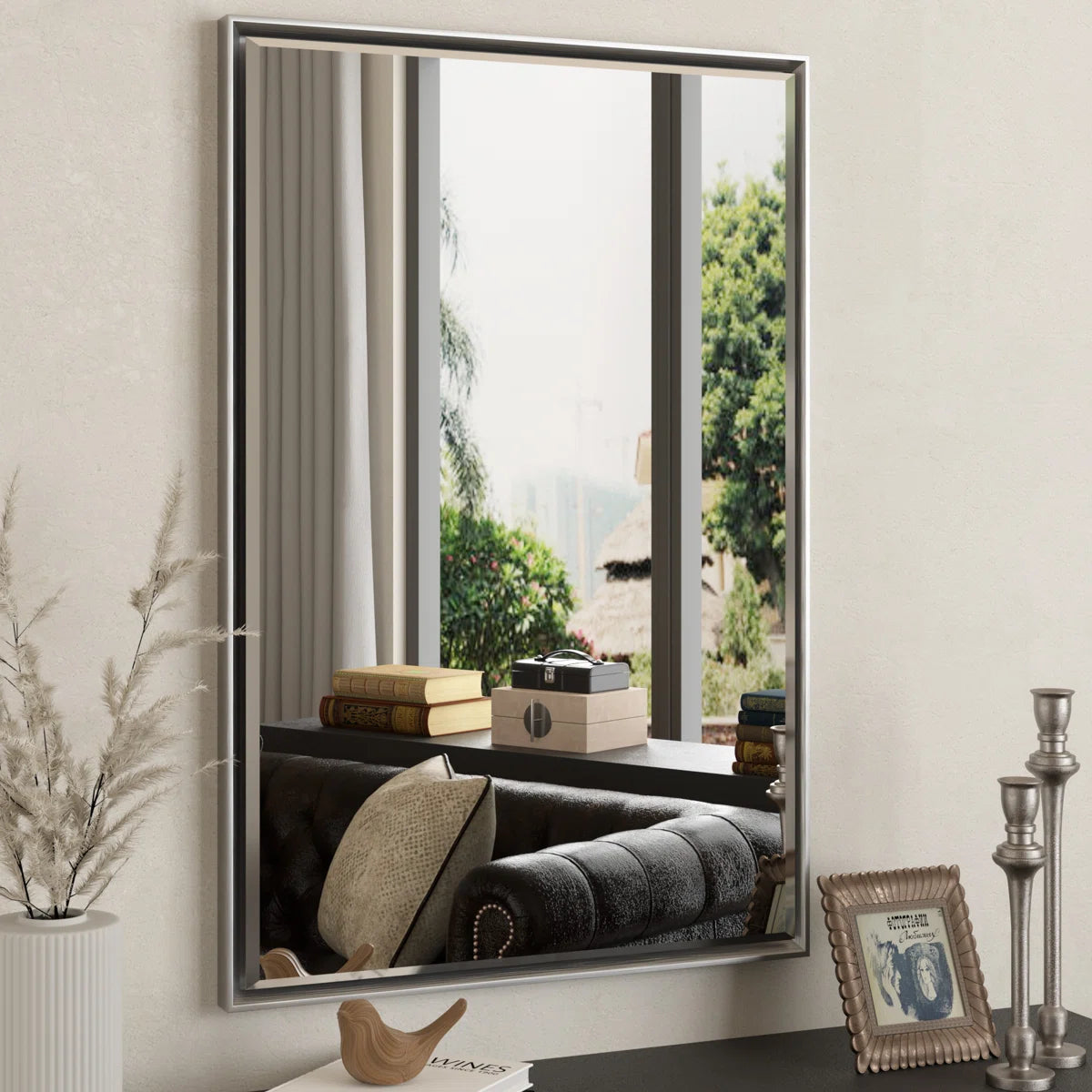 Lohoski Decorative Bathroom Vanity Mirror for Wall - Beveled Design