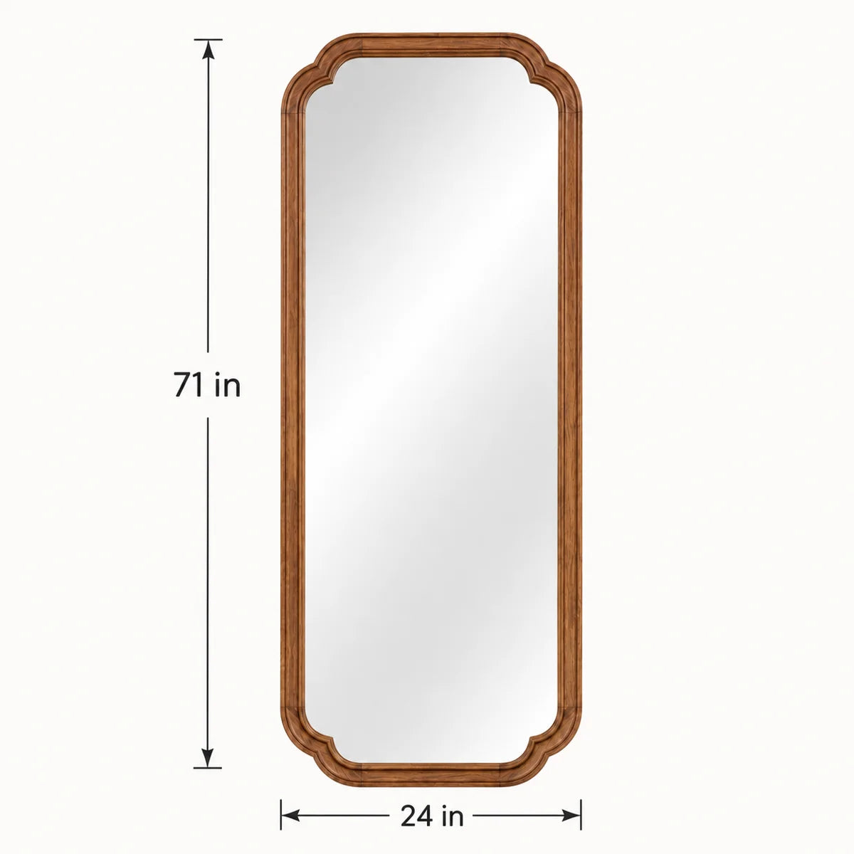 Arched Solid Pine Wood Wall Mirror with Tempered Glass – Farmhouse Bathroom Vanity Mirror